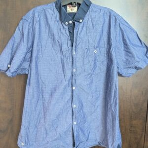 Laundry By Shelli Segal Two-Tone Blue Casual Shirt